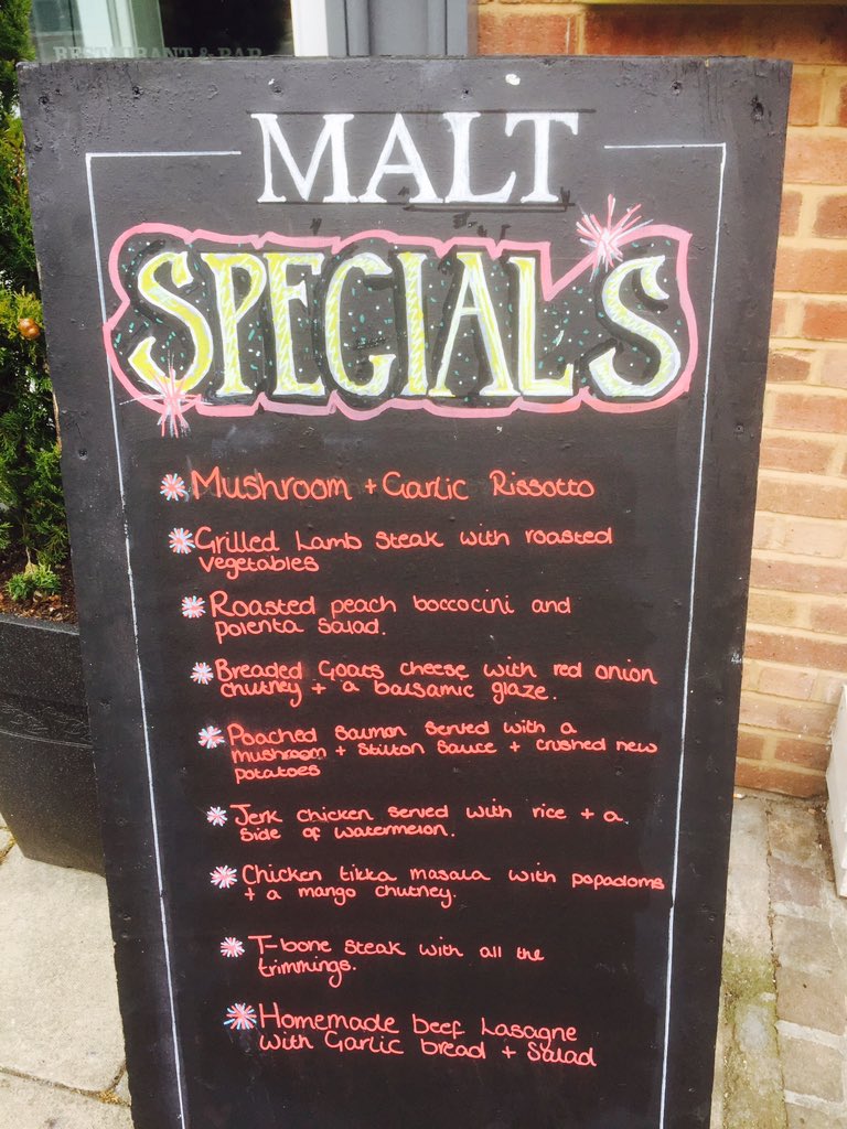 TheMaltBar's tweet photo. Kitchen serving new specials until 9pm &amp; #ChampionsLeague in the bar Bayern Munich v Atletico Madrid 7.45pm. https://t.co/XZOlZoLBP4