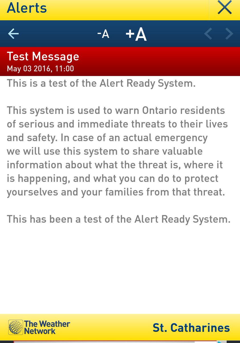 Niagaraforfam's tweet photo. If you don't have TWN app, go download it to get emergency alerts. I've received Amber Alerts so far. https://t.co/ZMrEqaLWgg
