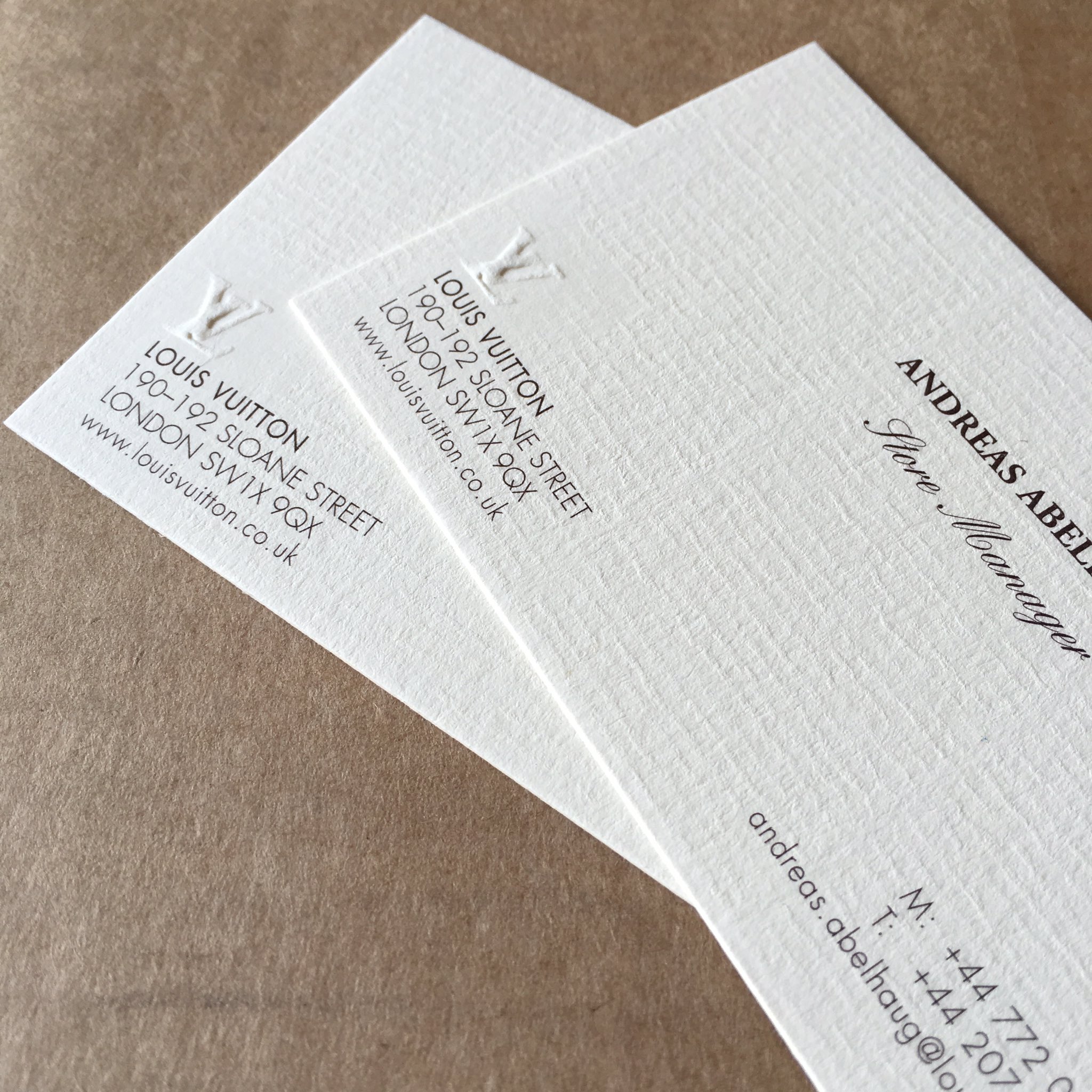 NP Design and Print on Twitter Louis Vuitton business cards printed on  creme Conqueror laid with an embossed logo to match print design UK  httpstcoqfRktmGhdR  Twitter