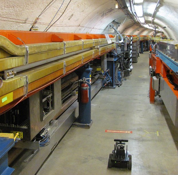 xaxxontech's tweet photo. Great photo of Oculus Prime cruising the synchrotron tunnel at Cornell U, stoically absorbing #xrayradiation https://t.co/KphcJekUAy