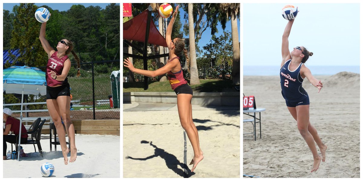 NCAAVolleyball's tweet photo. Collegiate beach volleyball has moment in the sun at this week's championship: https://t.co/rPKS3O2l9p #NCAABeachVB https://t.co/bGmBHTjBYD