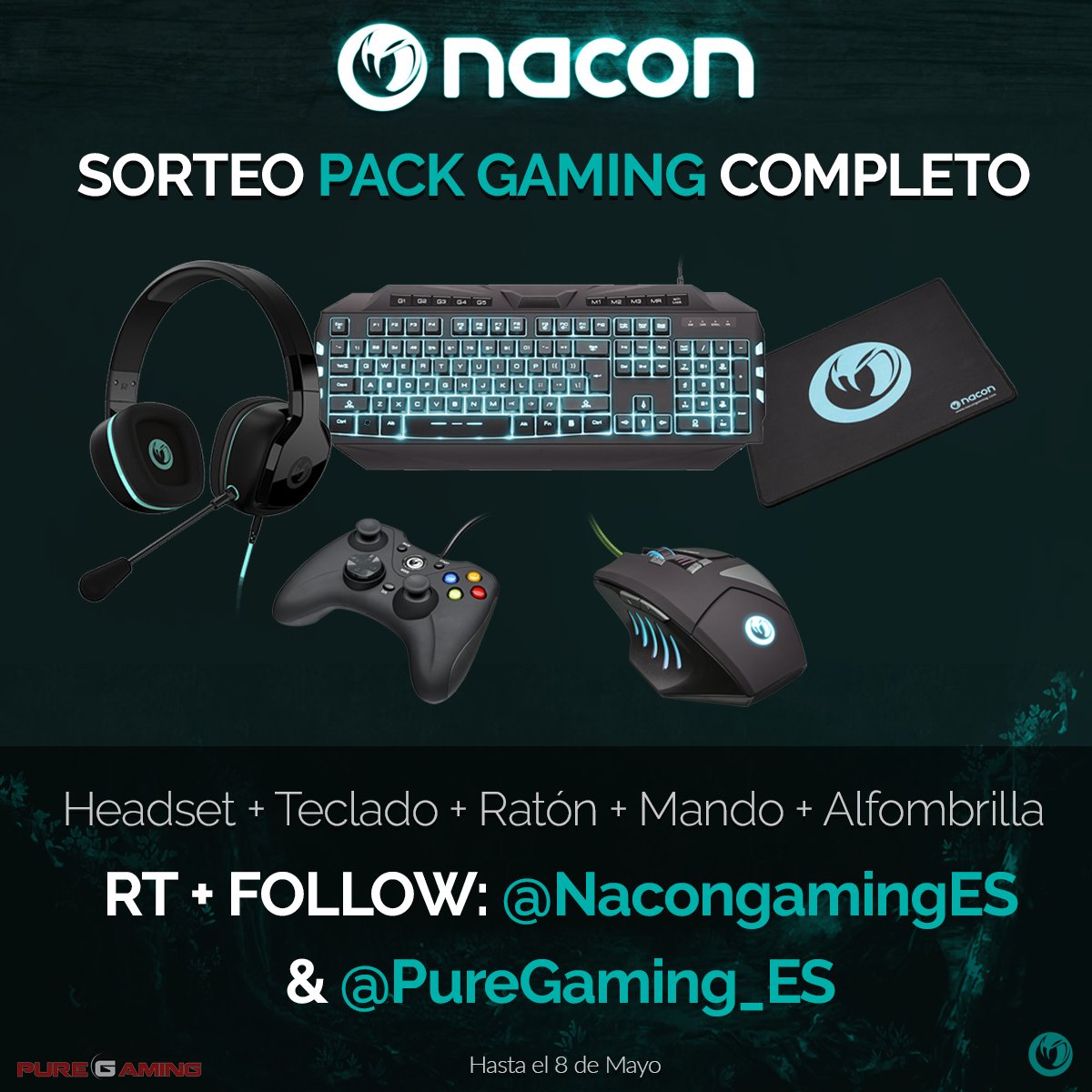 PureGaming_ES's tweet image. #SORTEO: Pack #gaming completo de @NacongamingES. RT + FOLLOW hasta el 8 de Mayo. ¡Suerte a todos!   😜👍🏼
