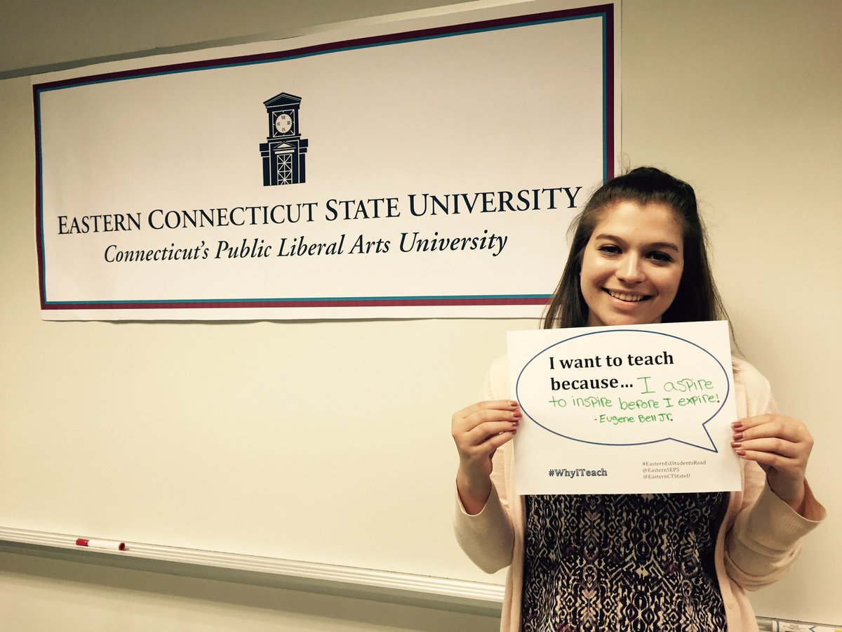 Danielle_ECSU's tweet photo. I want to teach because... I aspire to inspire before I expire! #WhyITeach @EasternSEPS #EasternEdStudentsRead https://t.co/B5PqYwF2eK