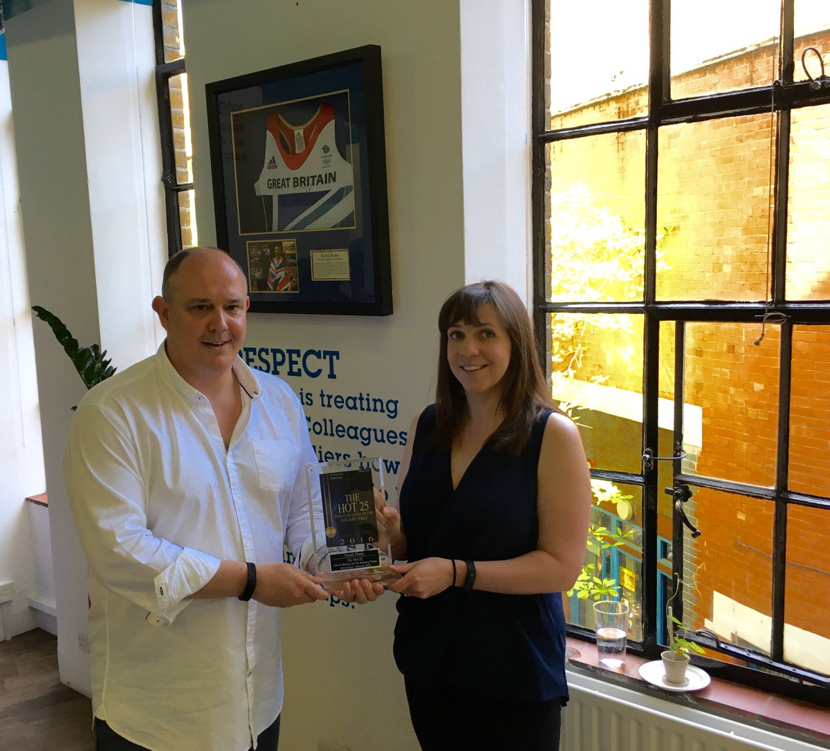 outstandingb's tweet photo. Sales Director @thorney75 presented MD, @sarahpenn_ob with her @asicentral Counselor Hot 25 award today #LovePromo https://t.co/gfmHwJMxMd
