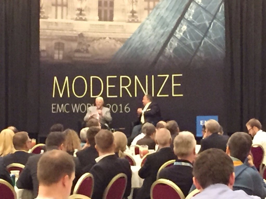 DinkoEror's tweet photo. #EMCWorld, proud that Joe Tucci visited German customer session. I do hope, @MichaelDell will visit us next year 🙂 https://t.co/0K6Z8z5sNR