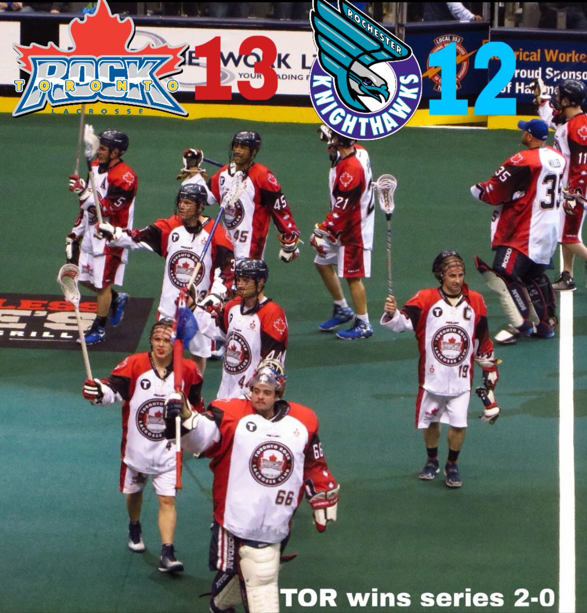 the Rock are in the finals🇨🇦🏆🔴🔵⚪️ <a href="/rocktorontoLAX/">Toronto Rock</a>