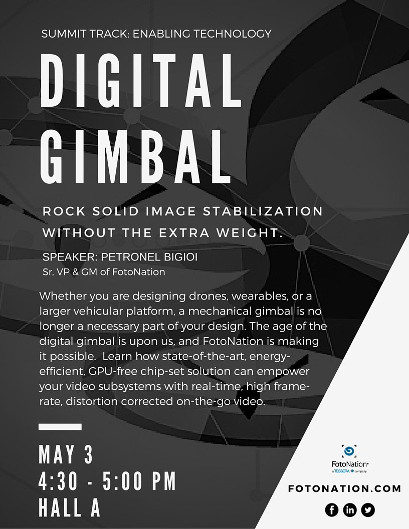 FotoNation's tweet image. Rock on w/ Digital Gimbal!! Deep learning time @EmbVisionSummit. #ImageStabilization talk today at 4:30 pm, Hall A.