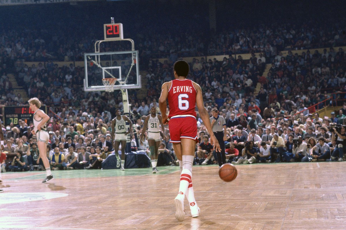 sixers's tweet image. On this day in 1987, Dr. J scored 24 points in Game 5 against the Milwaukee Bucks to end his 11-year NBA career.