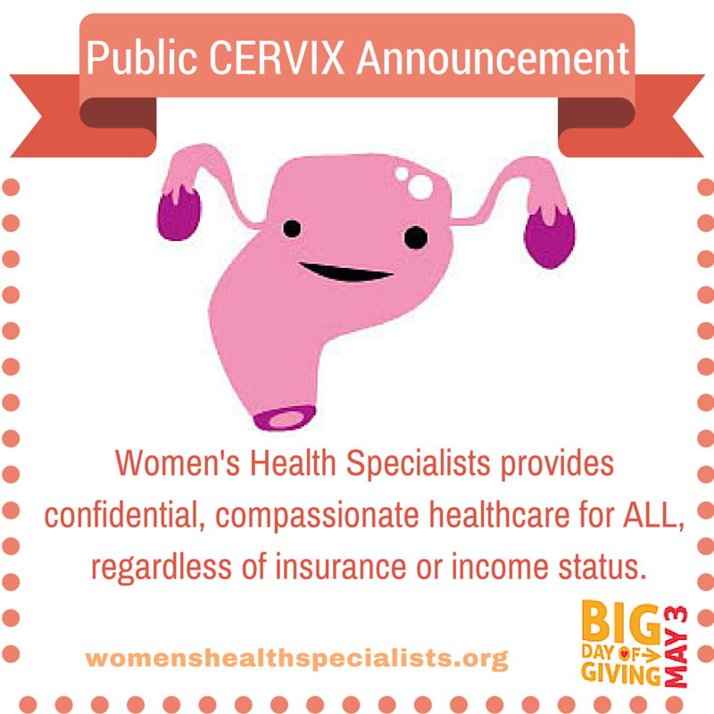CAWHS's tweet photo. Public CERVIX Announcement: Confidential &amp; compassionate healthcare 4 ALL! #BIGDoG2016 #Meme https://t.co/0TQ1qPNgtq https://t.co/iIamSF7wgC