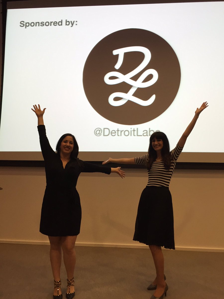 Your fabulous hosts for CODE: debugging the gender gap event <a href="/alexabahou/">Alexandra Bahou</a> <a href="/curlersandcode/">Elyse Lopez Turner</a> #DETWomenInTech