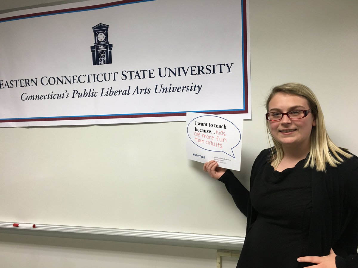 Miss_B2017's tweet photo. I want to teach because... Kids are more fun than adults #whyiteach @EasternCTStateU @EasternSEPS https://t.co/AmcAhC47bI