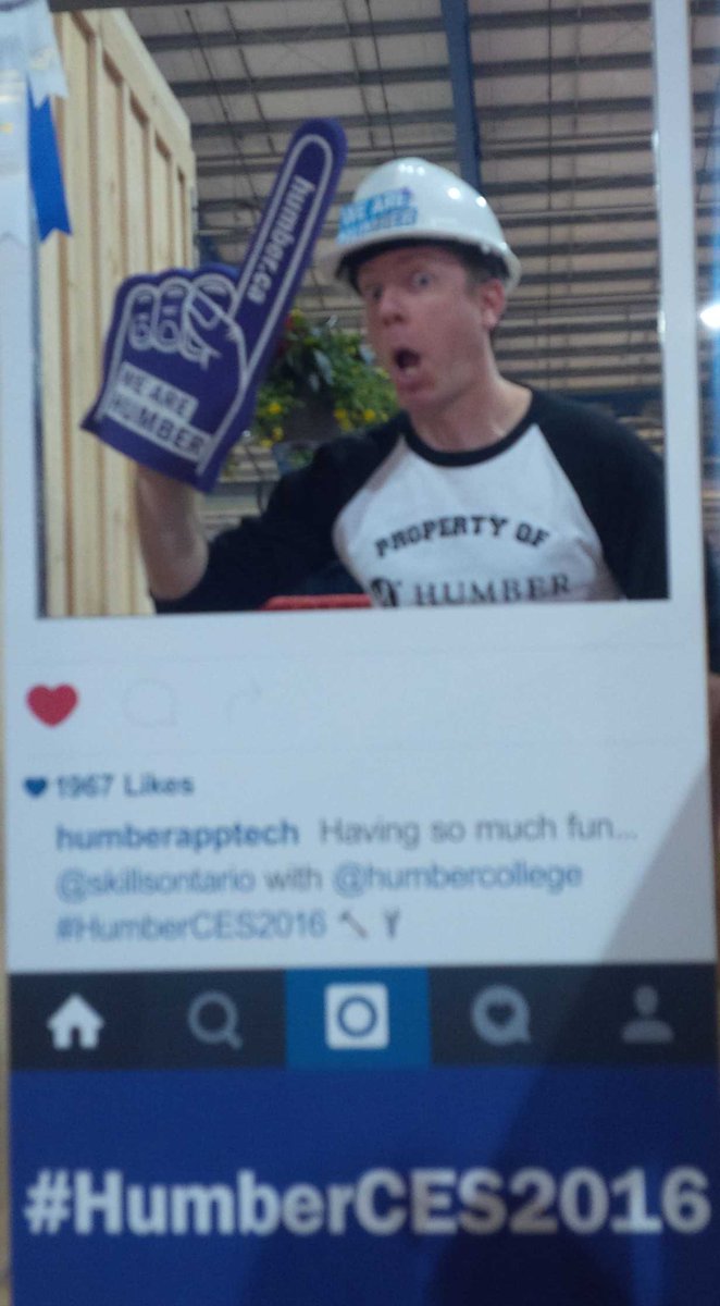 CarlOHumber's tweet photo. #humberCES2016 hamming it up at the 2016 Skills Competition! Go Humber... @HumberAppTech https://t.co/63vpJtuw1R
