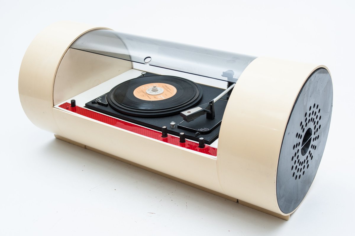 discogs's tweet image. Paam Tube Turntable, 1968, designed by Yonel Lebovici. #turntabletuesday