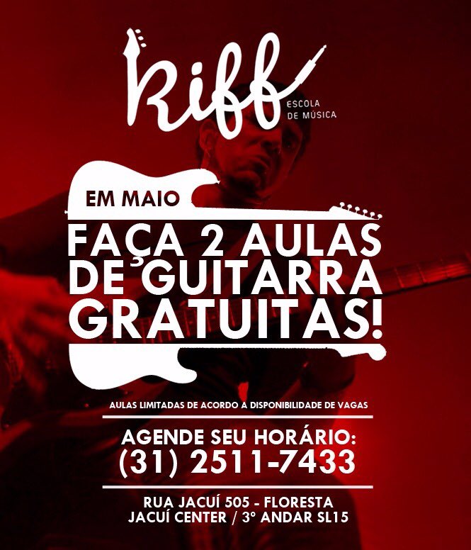 FelipeDiasGt's tweet photo. Vamos estudar galera de BH? 
2 aulas gratuitas de guitarra na @escolariff https://t.co/fOI2rQ01gz