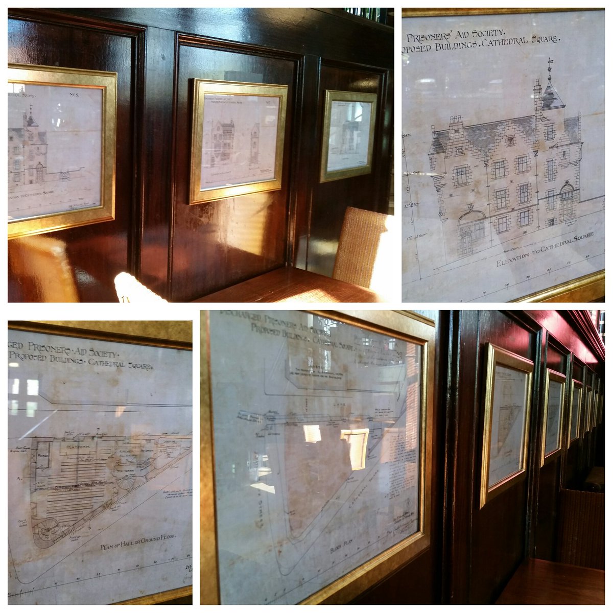 cathedralhouse1's tweet photo. The beautiful drawings/architect plans of Cathedral House from 1894 now in the bar! #glasgow #glasgowhistory https://t.co/vZk9QWgC32