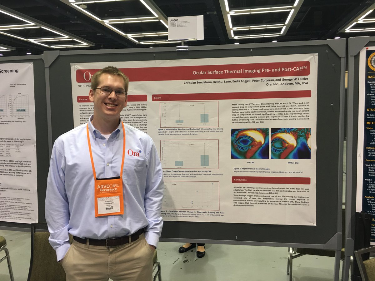 oraclinical's tweet photo. All smiles today at poster 2851-A0060 as we present on ocular surface thermal imaging pre/post CAE #ARVO2016! #eye https://t.co/eV3Oyz68ir