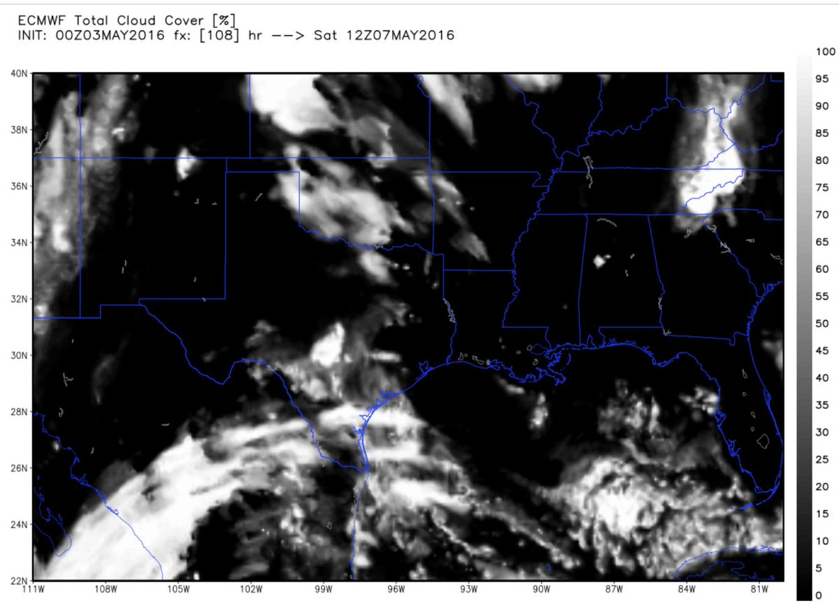 matt_wimberly's tweet photo. GFS + ECMWF models both currently thinking Baton Rouge will be cloud free Sat morn for #runBRAAS! @TheSlowPolks https://t.co/CvqiwsPPzF