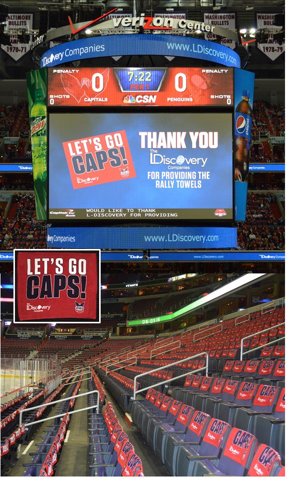 ldiscovery's tweet photo. LDiscovery is proud to sponsor the playoff excitement at the Caps game! #RocktheRed https://t.co/QBEREjfayG