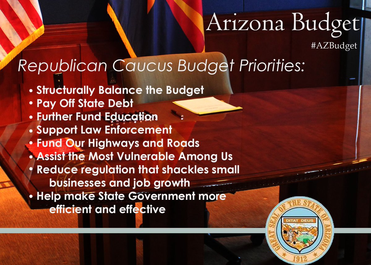 AZHouseGOP's tweet photo. As the budget progresses, here are the House Republican's priorities. #AZBudget https://t.co/q5GSLxRLuK