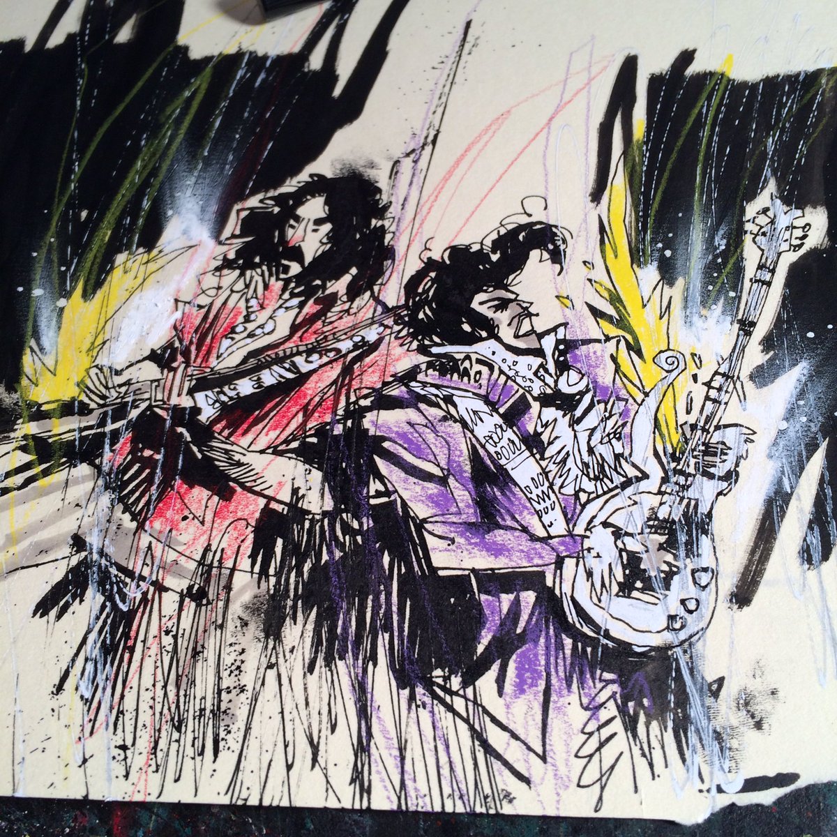 JimMahfood's tweet photo. Zappa and Prince collabo results in a rift in the space time continuum that causes peace and love to take over... https://t.co/2TCnQKeUkV