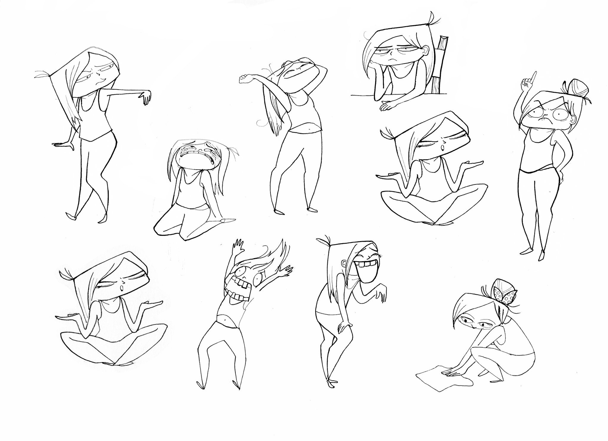 Cartoon Poses Png, Poses Pencil Style, Poses Stamps, Character Poses, Black  and White Poses Cliparts - Etsy
