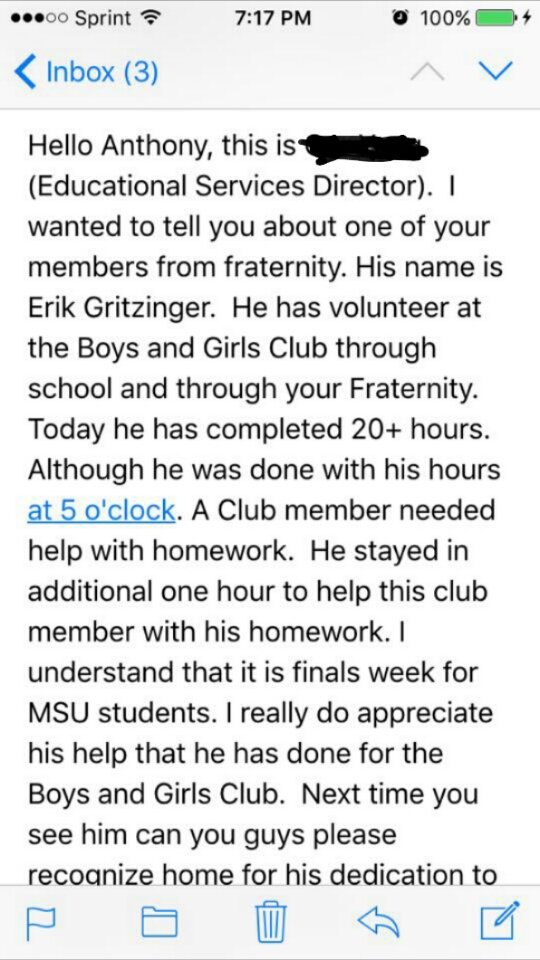 Our Brother, <a href="/erikgritz/">Erik</a>, truly embodies everything we stand for in our creed. #LEDN #thegreatjoyofservingothers