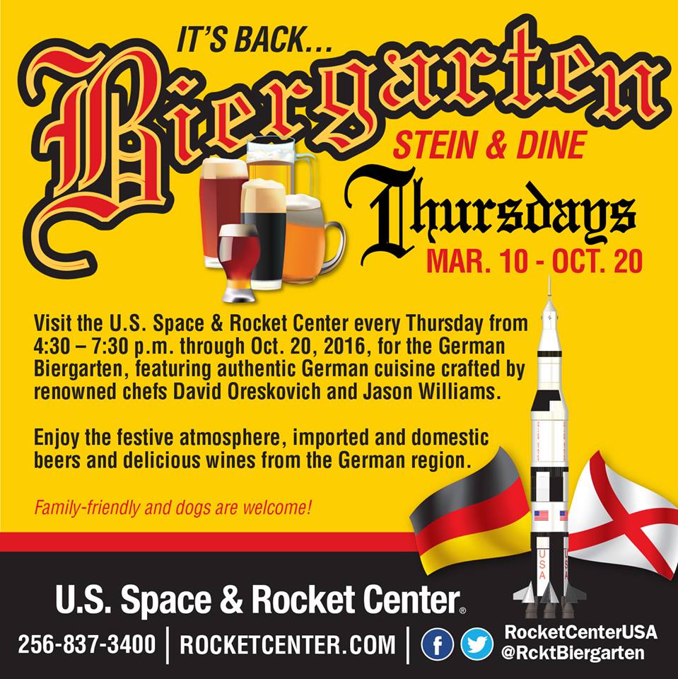 RelayHSV's tweet image. Thursday is a Huntsville dining experience. @RcktBiergarten is giving back 10% of the food sold to fight cancer.
