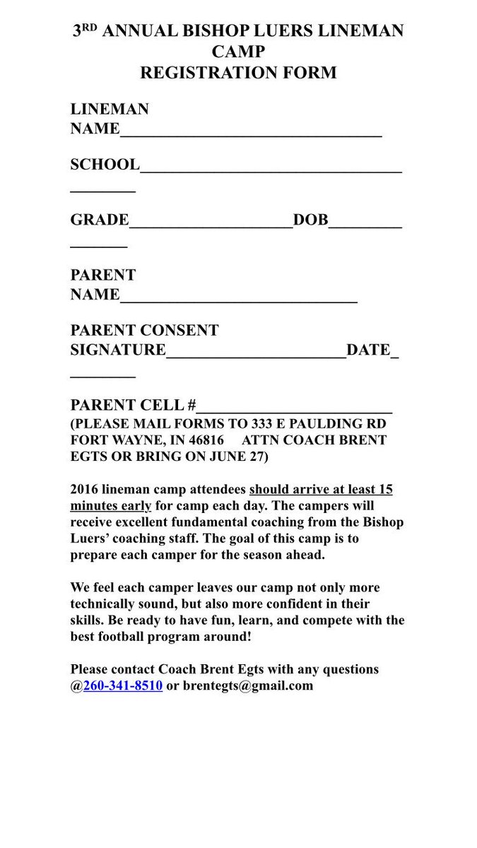 BishopLuersFB's tweet photo. Get registered now! $60 for 4 days of camp includes a camp shirt for all participants! https://t.co/oZtOjHs3q1