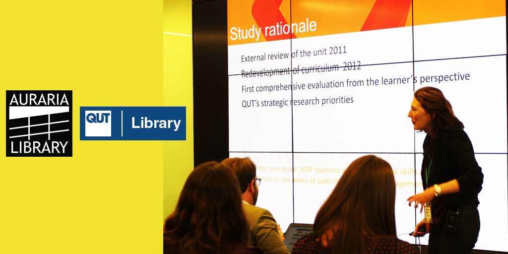 AurariaLibrary's tweet image. Enhancing Learning for Research Higher Degree Students ICHE Discovery Wall Presentation w/ Jenny Hall #QUTLibrary
