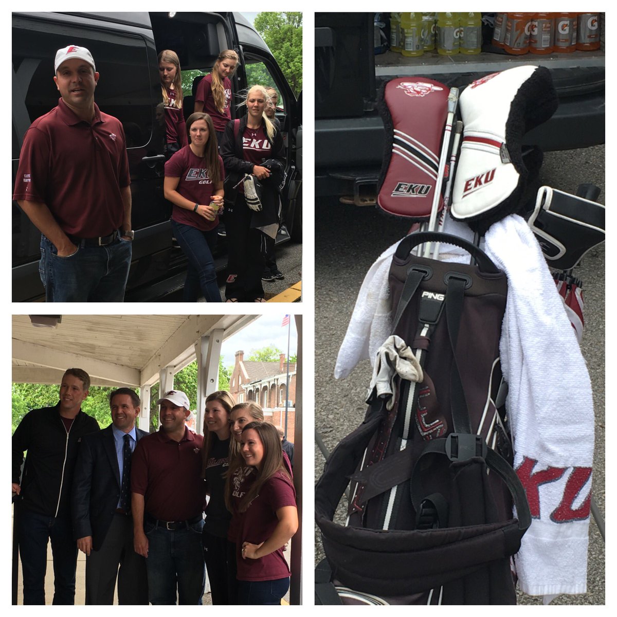 RissEKUParmer's tweet photo. Best of luck to the #EKUGolf team! Proud @EKUalums to have all of you represent #EKU. @EKUSports https://t.co/gk5Yg63Gr2