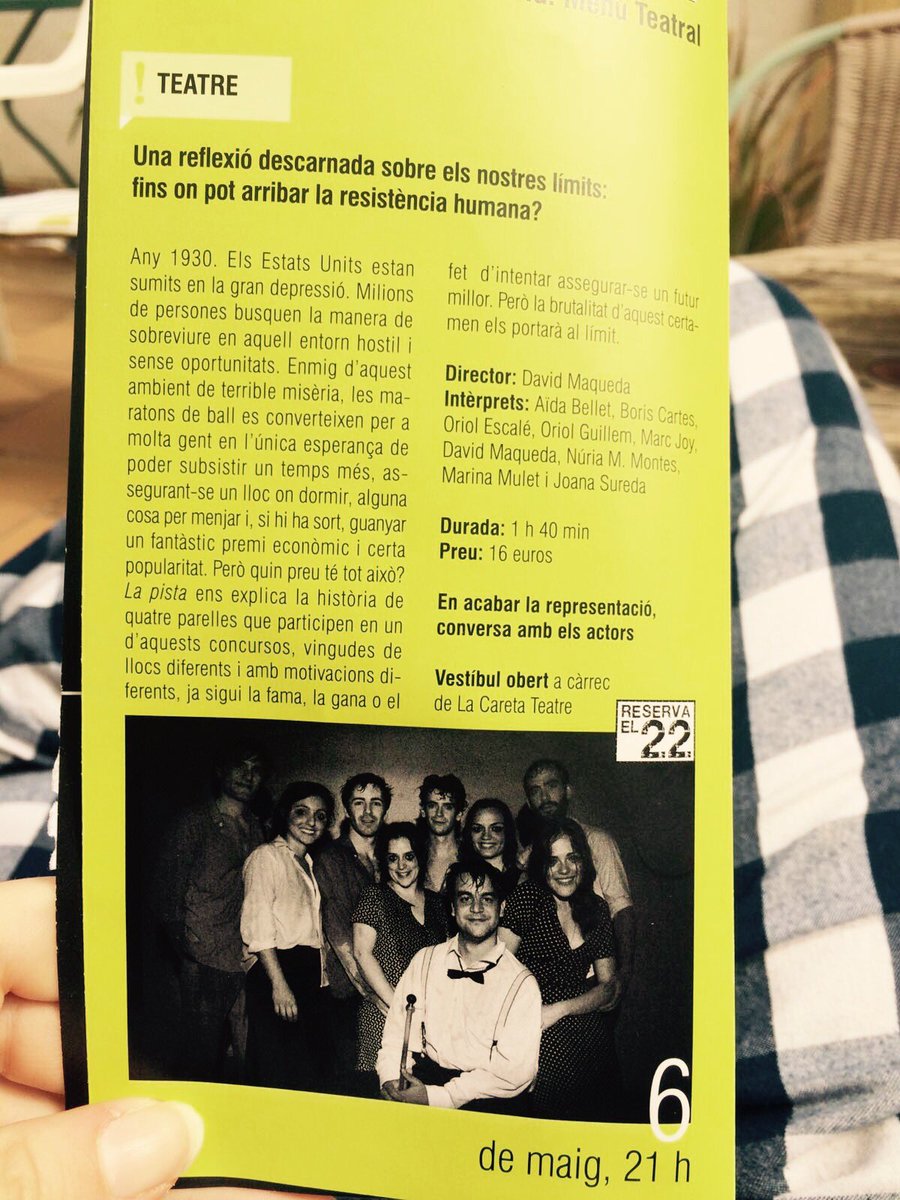 MenuTeatral's tweet photo. Ja tenim els programes de mà! Us esperem al Teatre Auditori del mercat vell de Ripollet! 
Últim bolo de #LaPista https://t.co/gfbLtT3Wnq