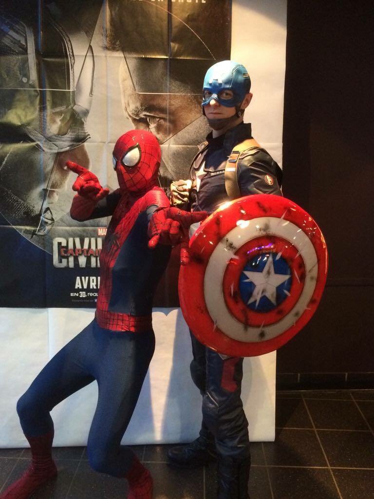 MarvelCorpsfr's tweet photo. #CivilWar est déjà sorti il y a une semaine, occasion de revenir sur une de nos sorties en costumes @GaumontPathe https://t.co/WM7SRQcGKk