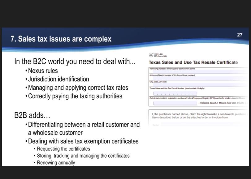 ConversionSci's tweet image. Sales tax is always tricky, but B2B ecommerce has another level of complication unique to them. #LabCoatLessons