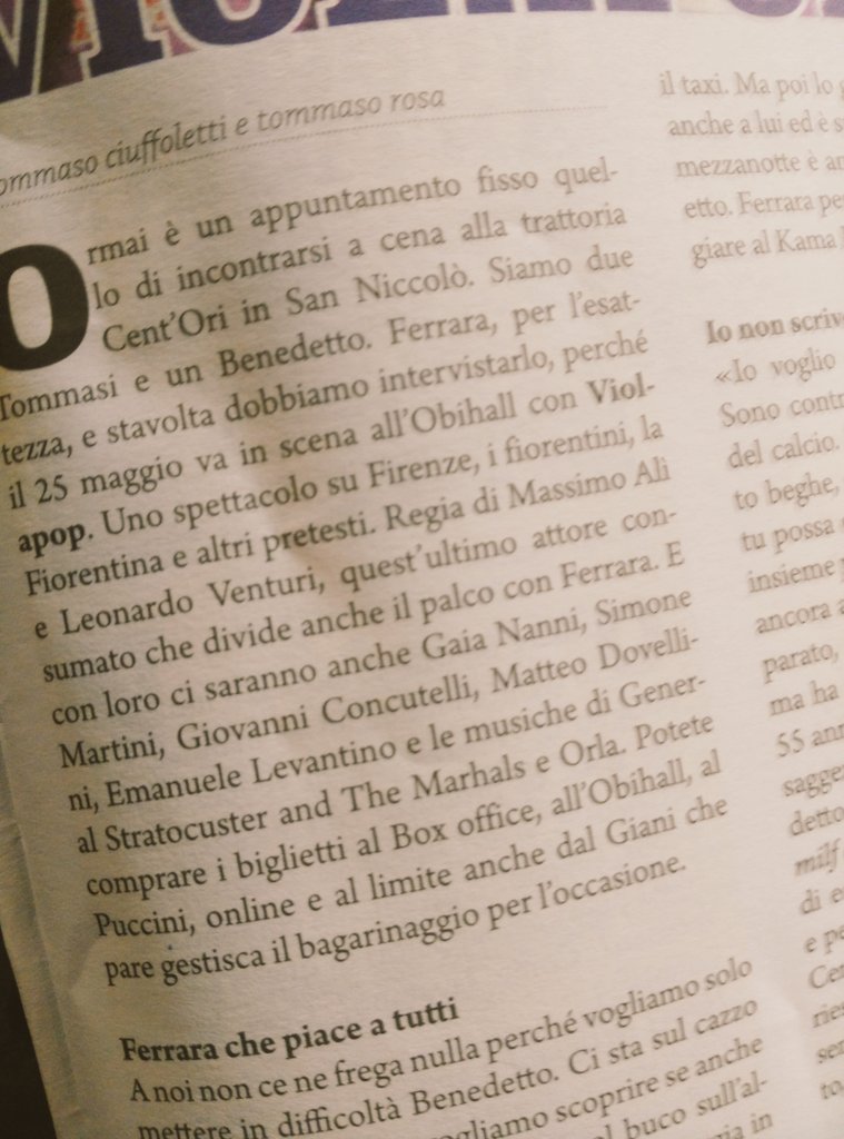 gabriandreozzi's tweet photo. Si avvicina #violapop, lo spettacolo. Sulla fiorentina. Da vedere, perché c'è un Ferrara che piace a tutti https://t.co/eFI9ljXHXX