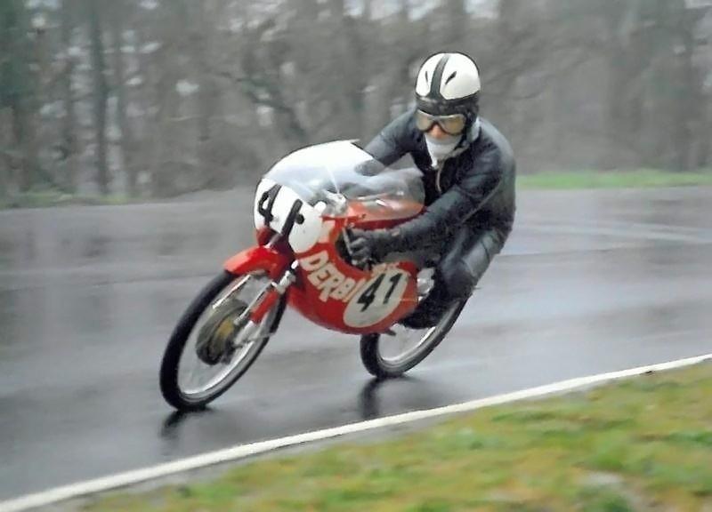 Angel Nieto on a 50cc Derbi wins the opening race of the season on the way to his 2nd title. 1970 West German GP