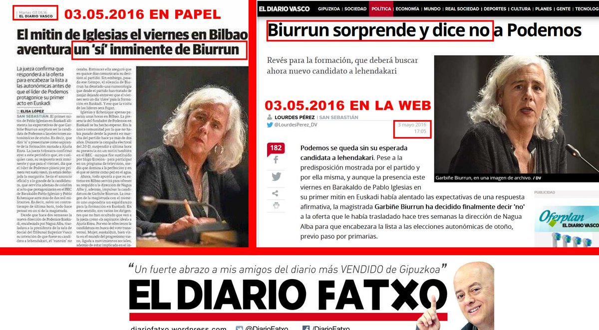 Diario Fatxo (@diariofatxo) on Twitter photo Esto es pasarse de listo y cagarla.
Una más <a href="/diariovasco/">El Diario Vasco</a>.
Cada día menos credibilidad. Esto es pasarse de listo y cagarla.
Una más <a href="/diariovasco/">El Diario Vasco</a>.
Cada día menos credibilidad.