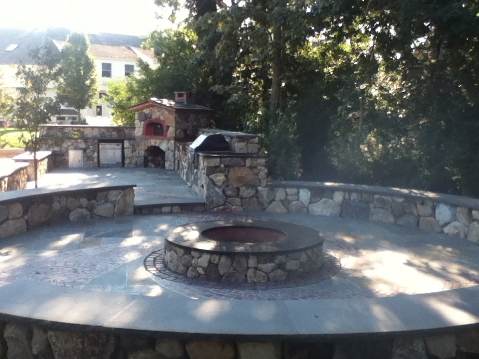 LATICRETE's tweet image. We'd love to see pics of your #firepit projects - RT &amp;amp; Share! Below: #MVIS Pointing Mortar @ The Community of Jesus