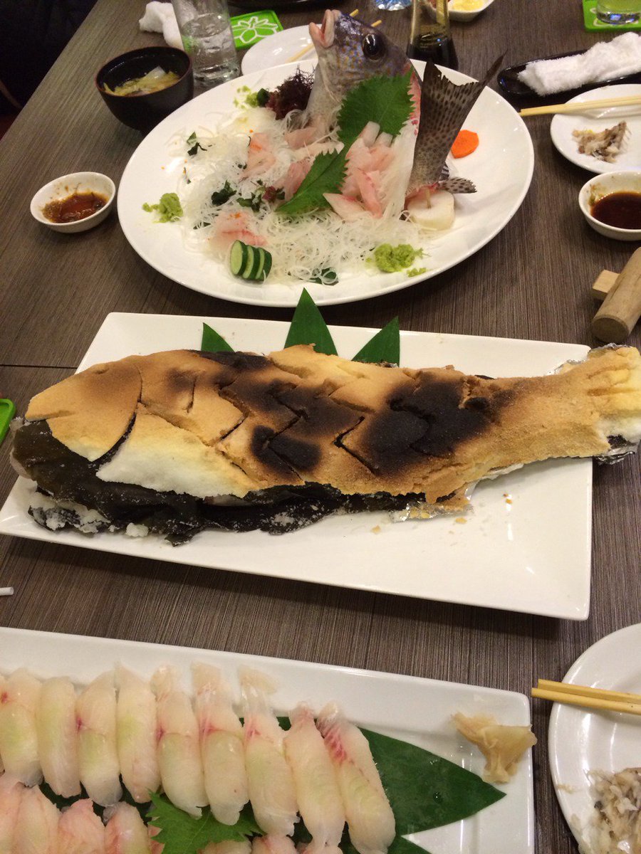 kenny 5 1 月 s氏のシラチャのジャスミンリゾートの まぐろ三昧 さんでの宴会料理の写真です 刺身の盛り合わせ 握り寿司 コロダイの塩釜焼き モヨウハタの煮つけなど どれも美味しそうですね kenny 5 1 月 s氏のシラチャのジャスミンリゾートの まぐろ三昧 さんでの宴会料理の写真です 刺身の盛り合わせ 握り寿司 コロダイの塩釜焼き モヨウハタの煮つけなど どれも美味しそうですね