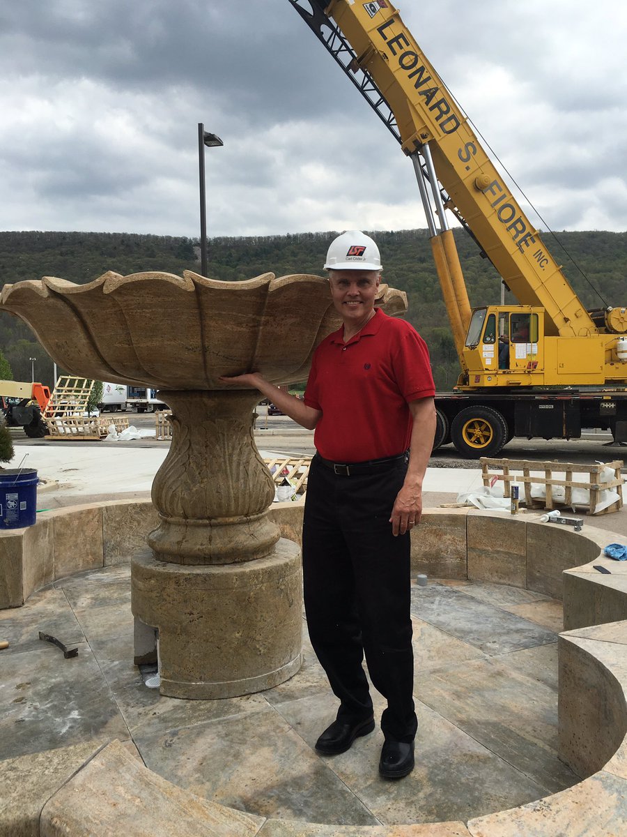 DelGrossosPark's tweet photo. #LagunaSplash2016  Park President Carl Crider shows off the new fountain that arrived all the way from Italy! https://t.co/3vKacw7NHv
