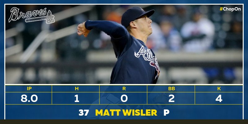 Braves's tweet photo. What a performance from @wisler233 tonight! #ChopOn https://t.co/jCOMbp19wm