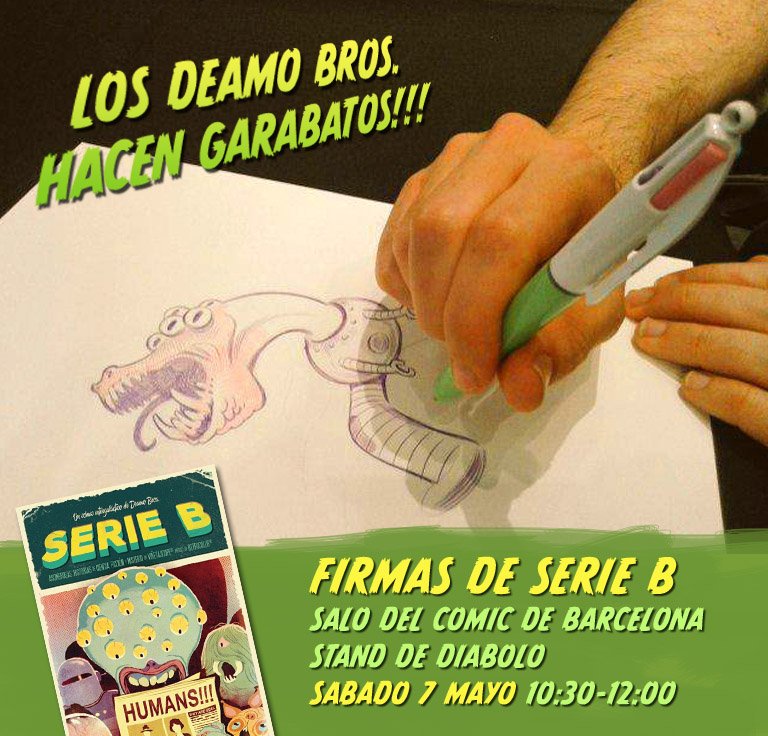 DeamoBros's tweet photo. Firmamos otra vez Serie B en el Saló del Còmic de BCN. Stand @Diabolocomics sábado 7 de 10:30 a 12 @FICOMIC_salon https://t.co/0Mv9aFgA1q