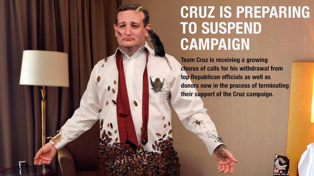 Don_Vito_08's tweet photo. #Cruz Preparing To Suspend Campaign! Growing after Losing #INPrimary2016
@tedcruz https://t.co/fnDrQNB23h https://t.co/nmcuti84xy