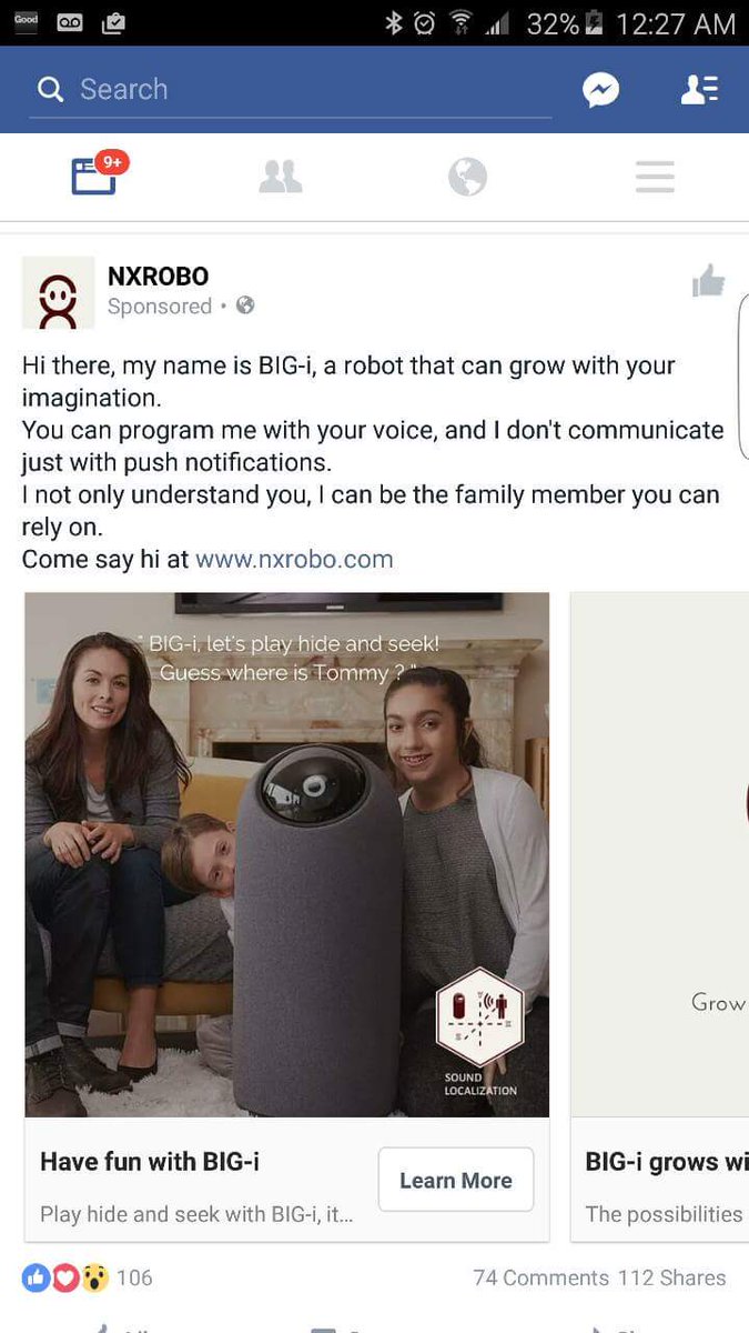 becauseUX's tweet image. How did this ad get approved?? @NXROBO2 #coolRobot #badDesign