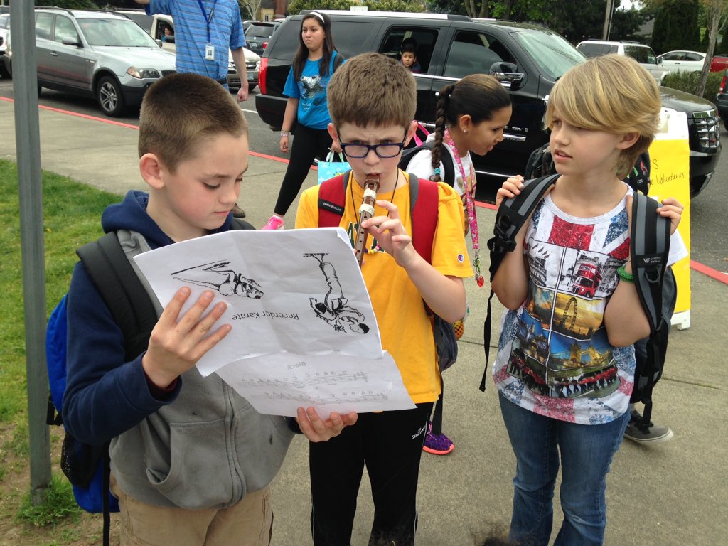 Recorder practice with friends at end of the day dismissal #committed