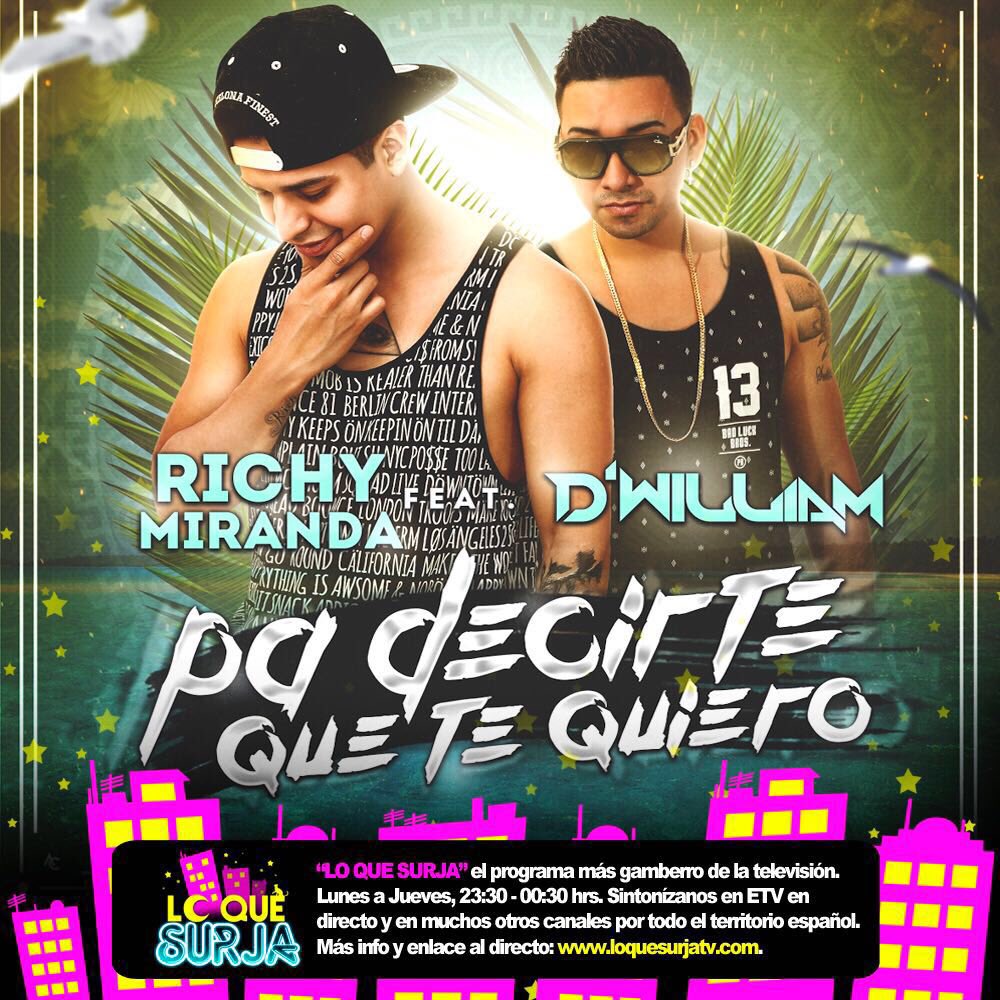 Loquesurjatv's tweet photo. Esta noche nos visita @richymirandaofi y #DWilliam 🎶 nos presentan #PaDecirteQueTeQuiero 🎤 #Loquesurjatv https://t.co/1fTCIptIN7