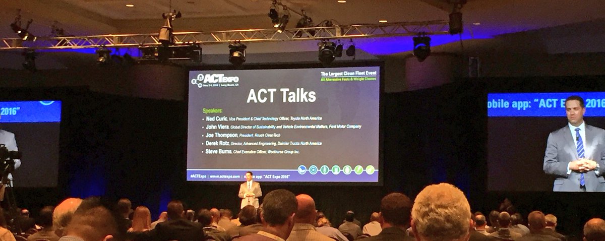 ROUSHcleantech's tweet photo. The @ACTExpo #ACTTalks are underway! Our president joins a great group of speakers to talk #altfuels https://t.co/Sg3rMMuab9