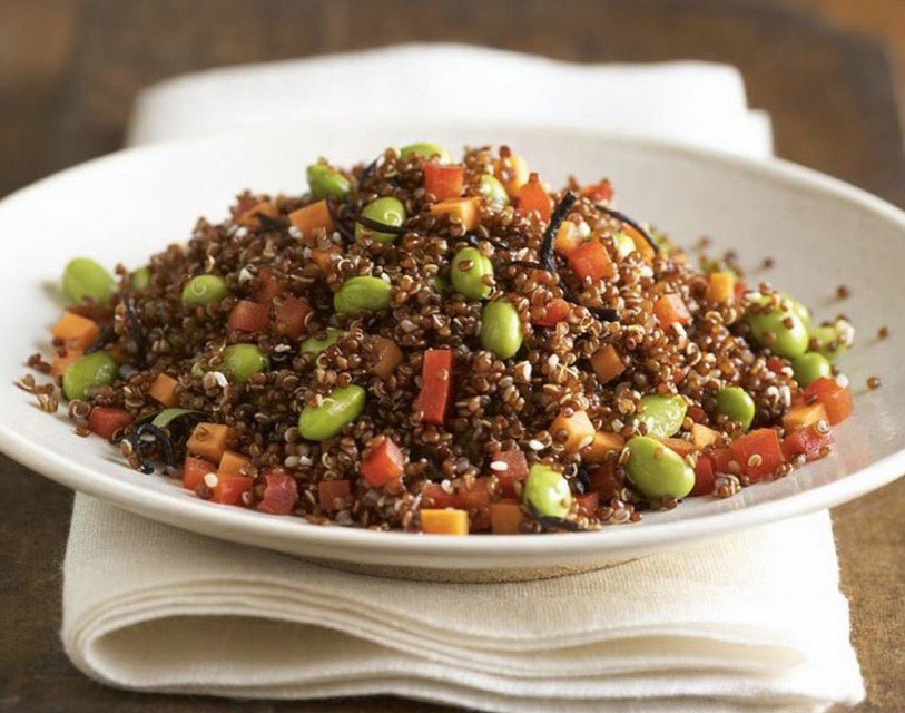 We loveeee our Red Quinoa Edamame Salad!