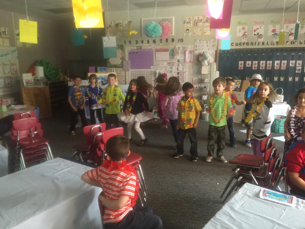 More fun with L Day wearing our Leis at our Luau in the PM.