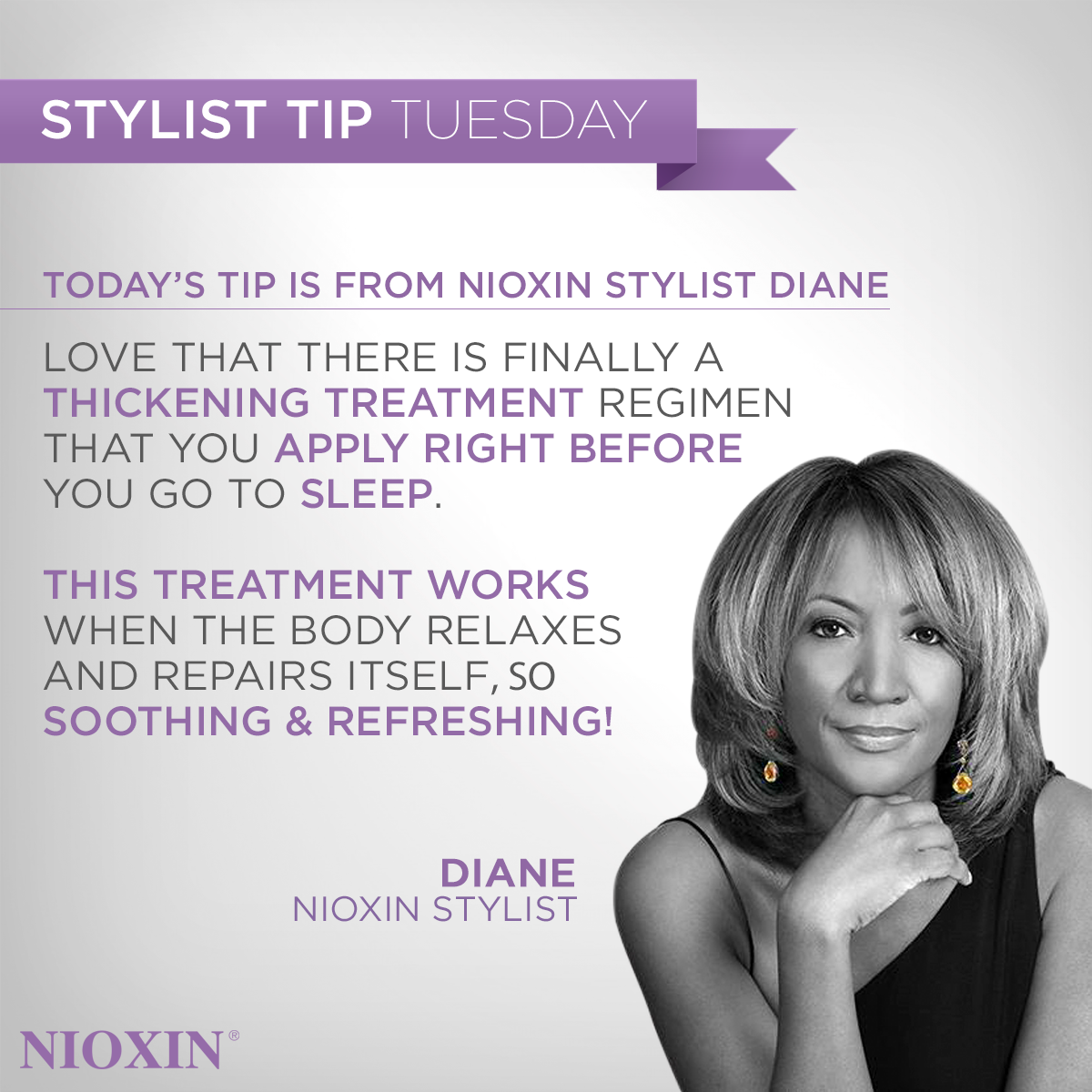 NioxinProducts's tweet photo. Diane Stevens shares why NIOXIN Night Density Rescue is her favorite treatment for summer. #StylistTipTuesday https://t.co/OZ7iirJSi8