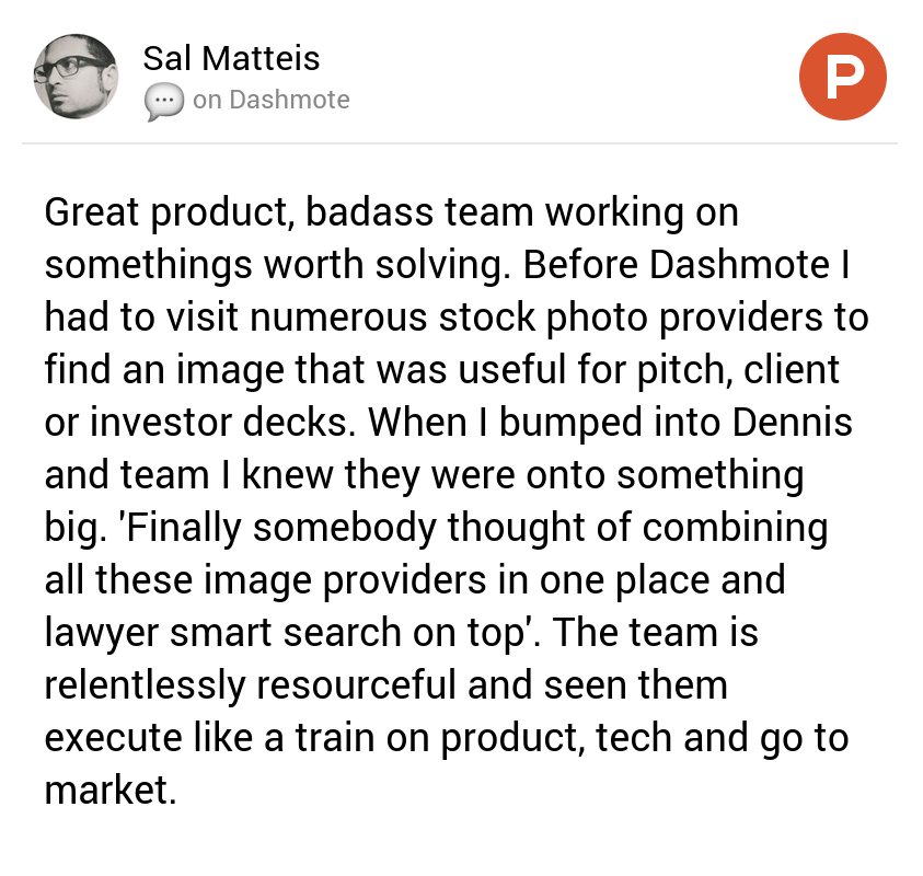 💬 <a href="/sal_matteis/">Sal Matteis</a>'s thoughts on <a href="/Dashmote/">Dashmote</a> on <a href="/ProductHunt/">Product Hunt 😸</a> producthunt.com/tech/dashmote#…